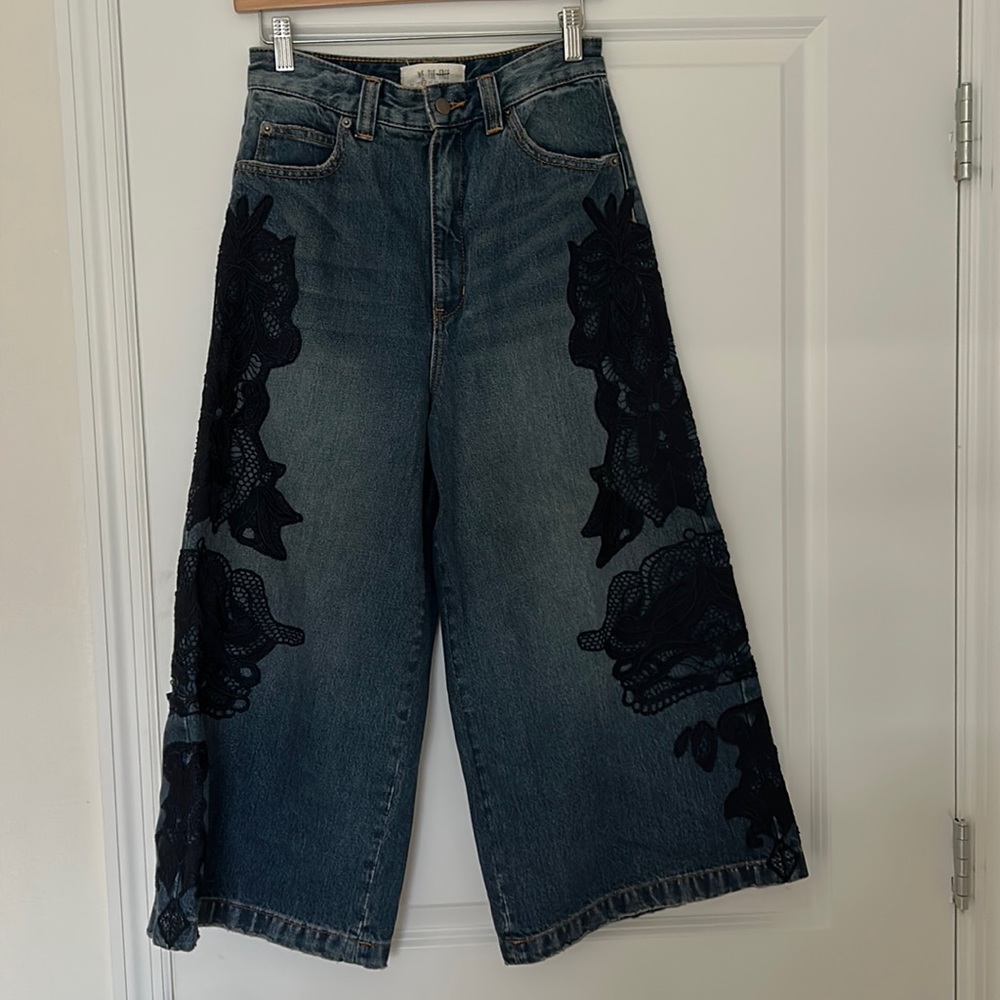 NWOT FREE PEOPLE CAPRI DENIM JEANS PANTS SIZE 26